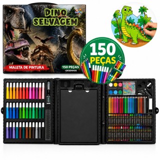 Kit Estojo Maleta De Pintura Menina Princesas Kit Completo 150 Peças Colorir
