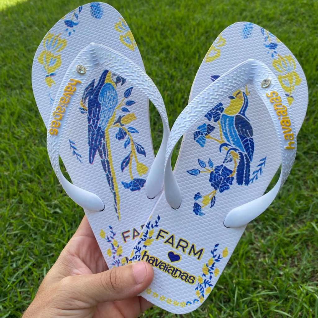 Chinelo Feminino Estampado em Borracha Antiderrapante Tira Macia Confortável Resistente 33/34 a 39/40