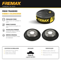 PAR Tambor de Freio Traseiro FORD KA 2014 em diante Fremax