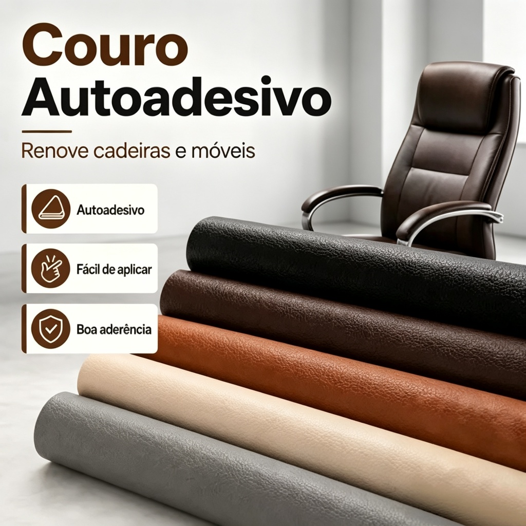 Couro Auto Adesivo para Reparo e Revestimento Sofá Bolsa cadeira moveis 70*400cm
