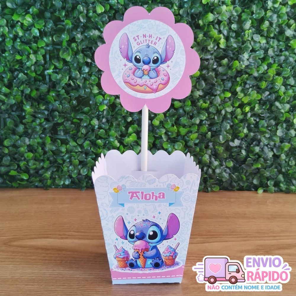 Centro de Mesa Stitch Doces Lembrancinha e Decoração para Festa Infantil e Aniversário Personalizado no Tema