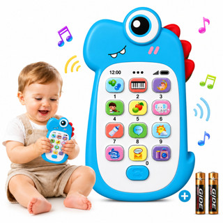 Celular Infantil Musical Educativo Dinossauro Brinquedo Com Som Luz Telefone Mordedor Interativo Bebê