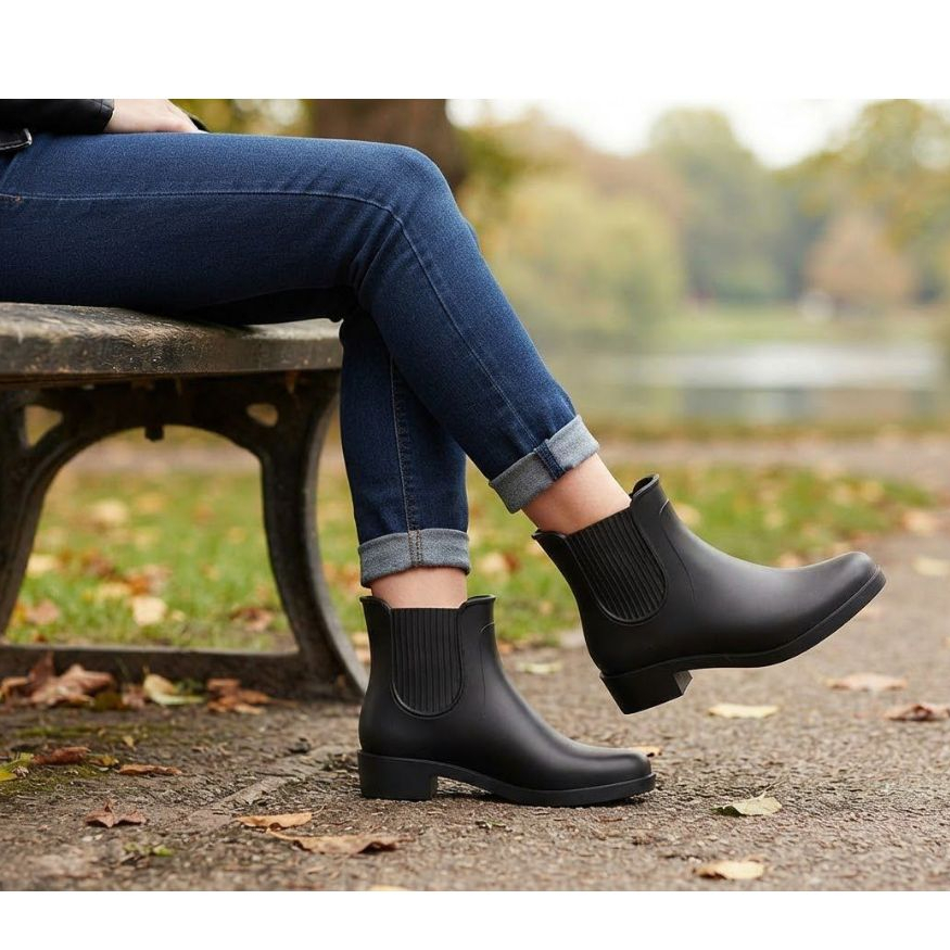 BOTA PRETA GALOCHA RESISTENTE IMPERMEAVEL CONFORTAVEL CHUVA