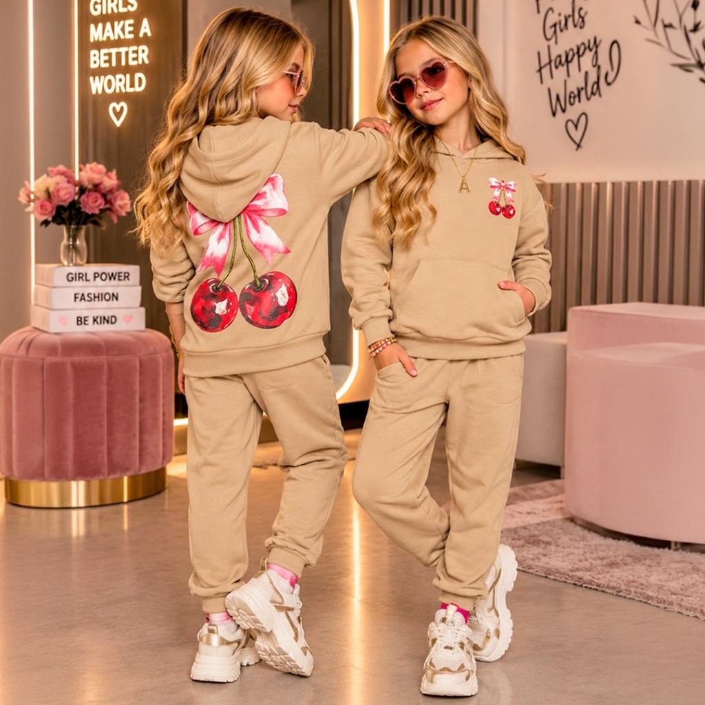 Conjunto Feminino Infantil Menina Chantilly - Moletinho - Veste dos 2 aos 12anos