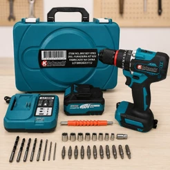 Parafusadeira Furadeira de Impacto 60V Brushless Nakasaki 55Nm Profissional + Maleta