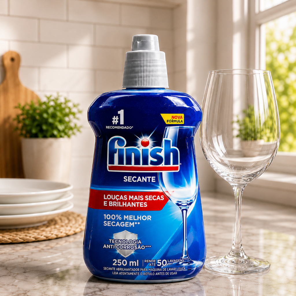 Finish Secante Máquina Lava Louças Limpeza E Brilho 250ml