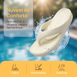 Chinelo Nuvem Plataforma de Dedo Feminino Macio Confortável Praia Verão