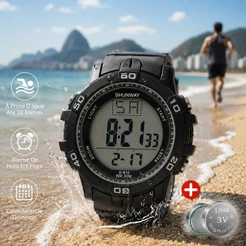 Relogios Masculinos Originais Prova D Agua De Silicone Digital Esportivo Cronômetro Militar Com Led