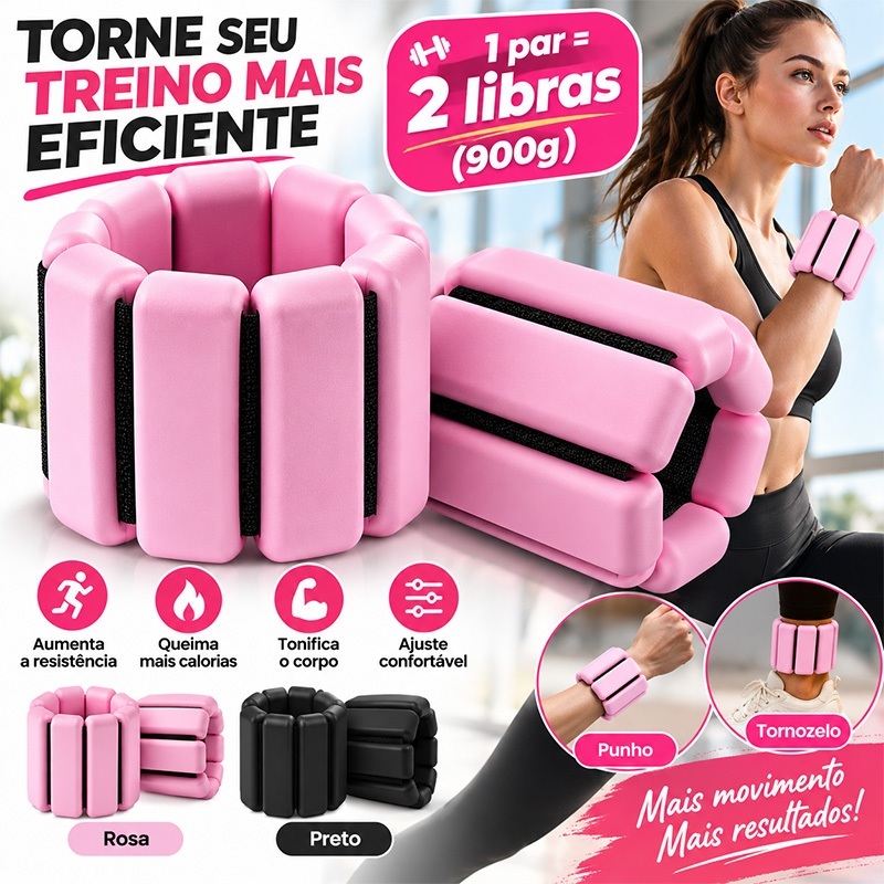Par Peso de Tornozelo e Pulso 900g Ajustável Caneleira para Academia Fitness Corrida Caminhada