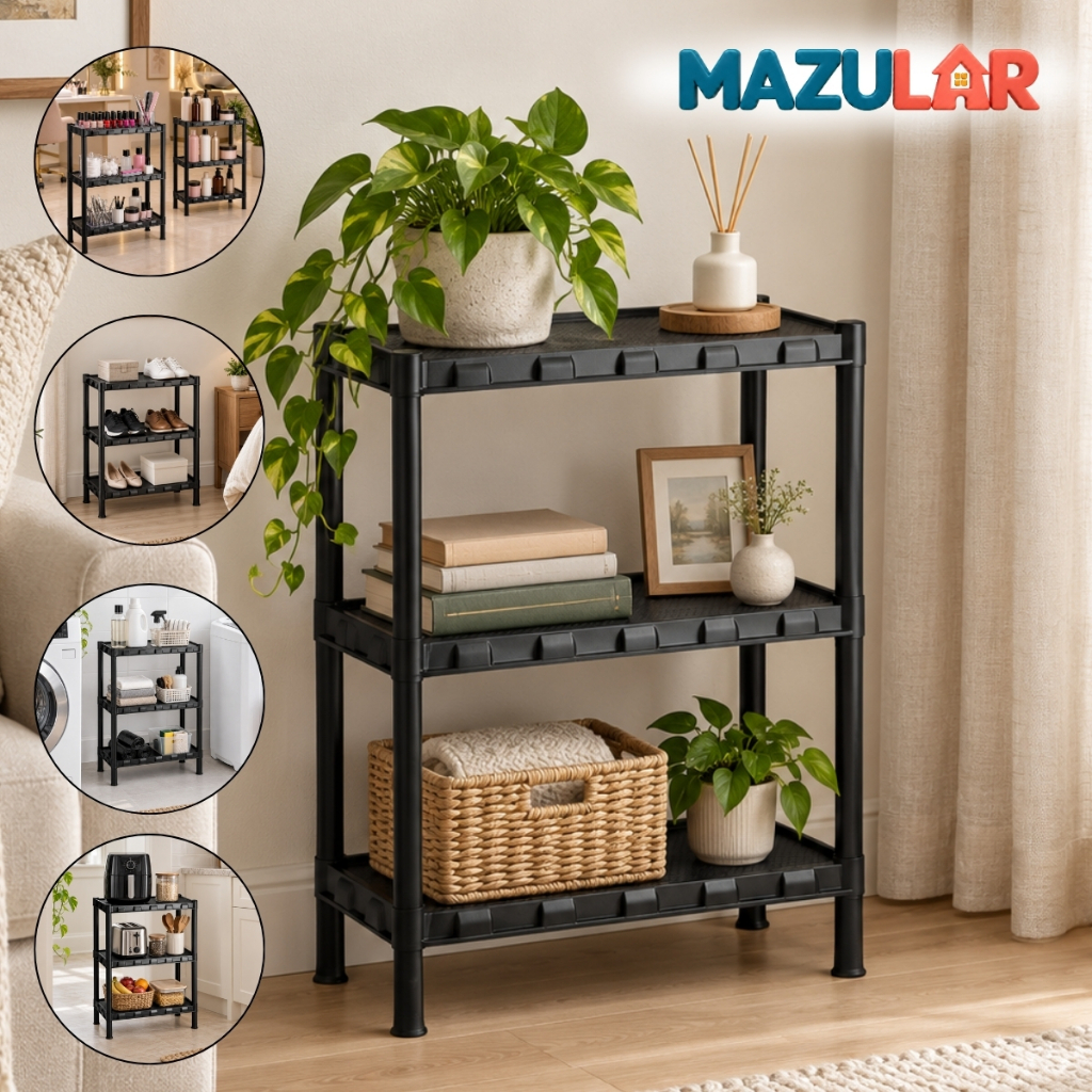 Prateleira Organizadora Multiuso 3 Andares Para Cozinha, Banheiro, Lavanderia, Quarto 75cm Plástico