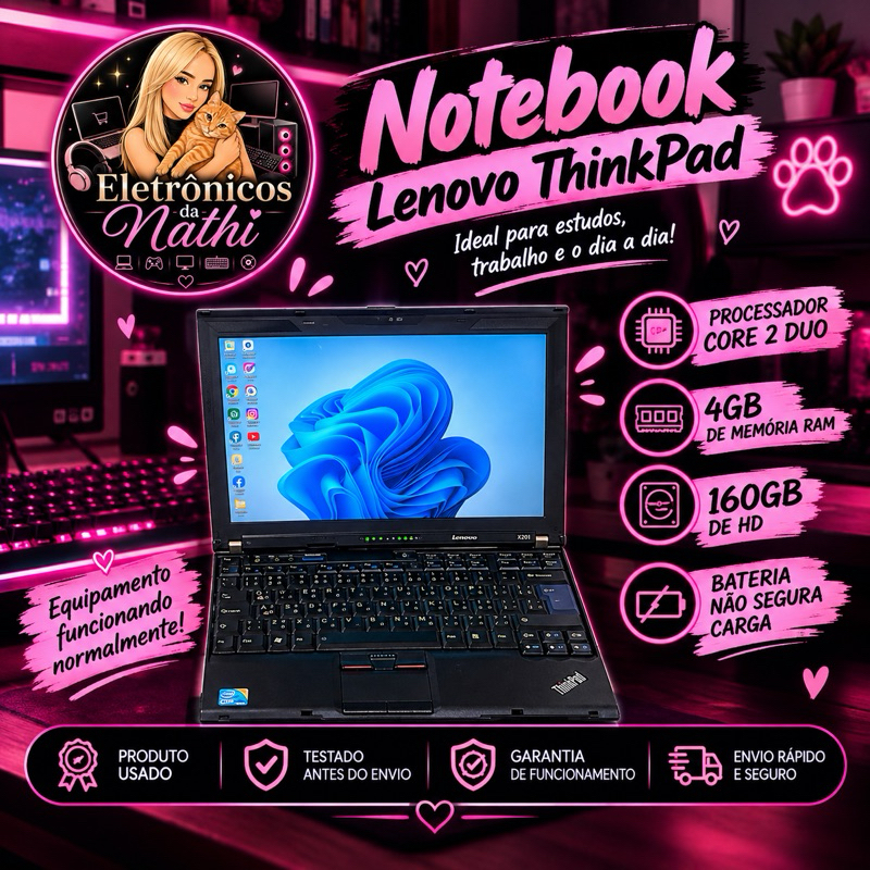Notebooks usados/revisados com sistema operacional pronto para ser usado