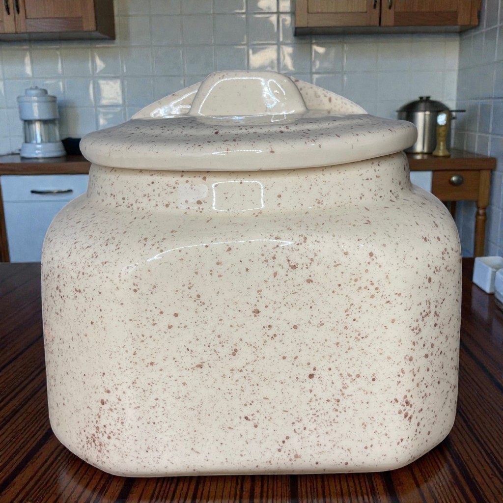 Saleiro Porta Sal Grande Creme Chapiscado Branco Feito Em Cerâmica 1kg de Sal
