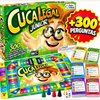 Jogo de Tabuleiro Didático Cuca Legal Junior + 300 Perguntas Pais & Filhos