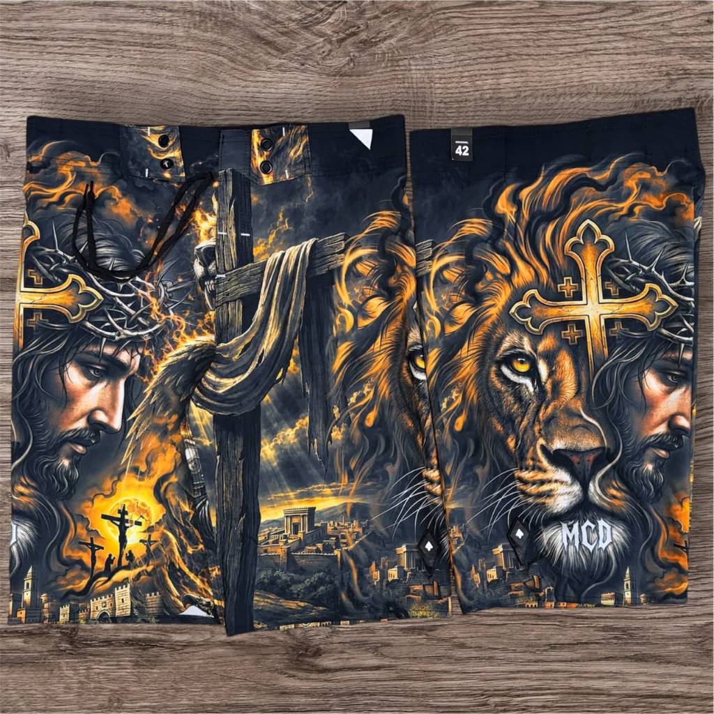 Bermuda de Surf estampada Masculina no tecido elastano com pac emborrachado