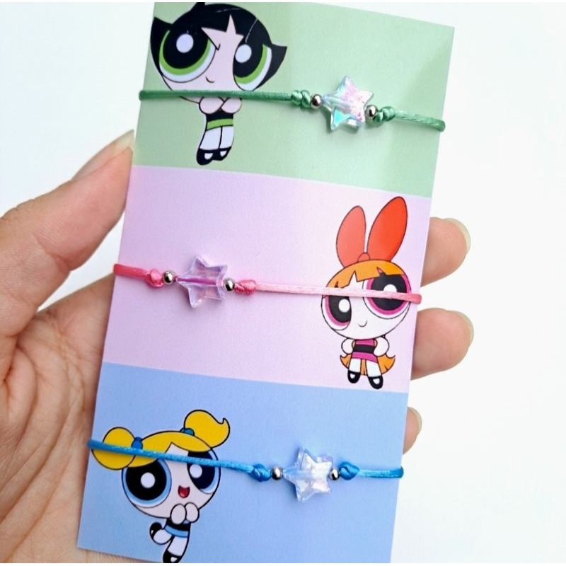 Pulseiras As Meninas Super Poderosas Kit Com 3 Pulseiras Reguláveis Combinando Amizade Presente