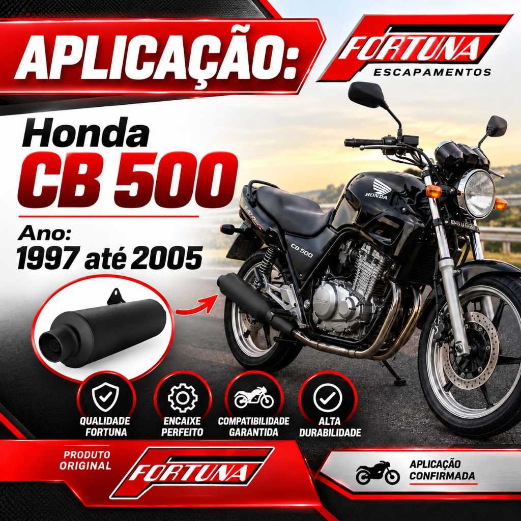 Escapamento Fortuna Modelo Original - Honda Cb 500 1997 a 2005