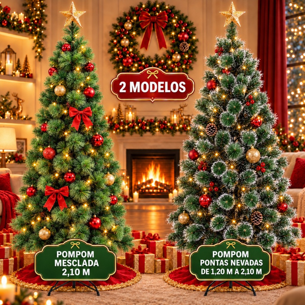 Árvore De Natal Pinheiro 1.2m/1.5m/1.8m/2.1m 577 Galhos Verde Pontas Nevada Luxo Decoração LuvinCo