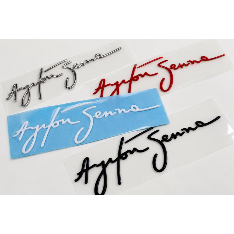 Adesivo Resinado Autógrafo Assinatura Ayrton Senna Alto relevo F1 Carro Moto Capacete Corrida Campeão Qualidade Superior