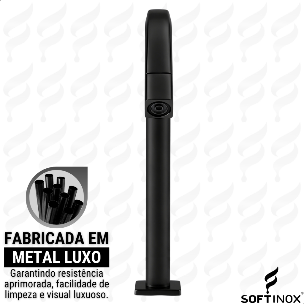 Torneira Banheiro Lav. Quadrada Preto Black Pratica Clean · foto 2