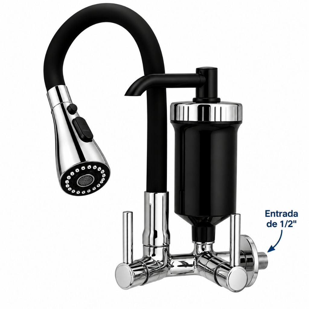 Torneira Gourmet Cozinha 3 jatos Flexível Filtro Cozinha Super Luxo Parede