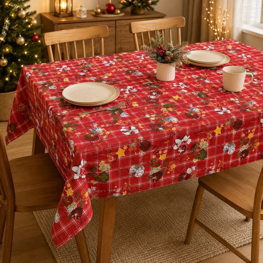 Toalha De Mesa Natal Luxo 2m X 1,4m Impermeável
