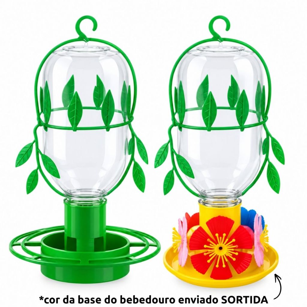 Kit 2/4/6/12 Bebedouro Beija Flor com Florzinha 250ml Opção com Comedouro ou sem — imagem 2 de 2