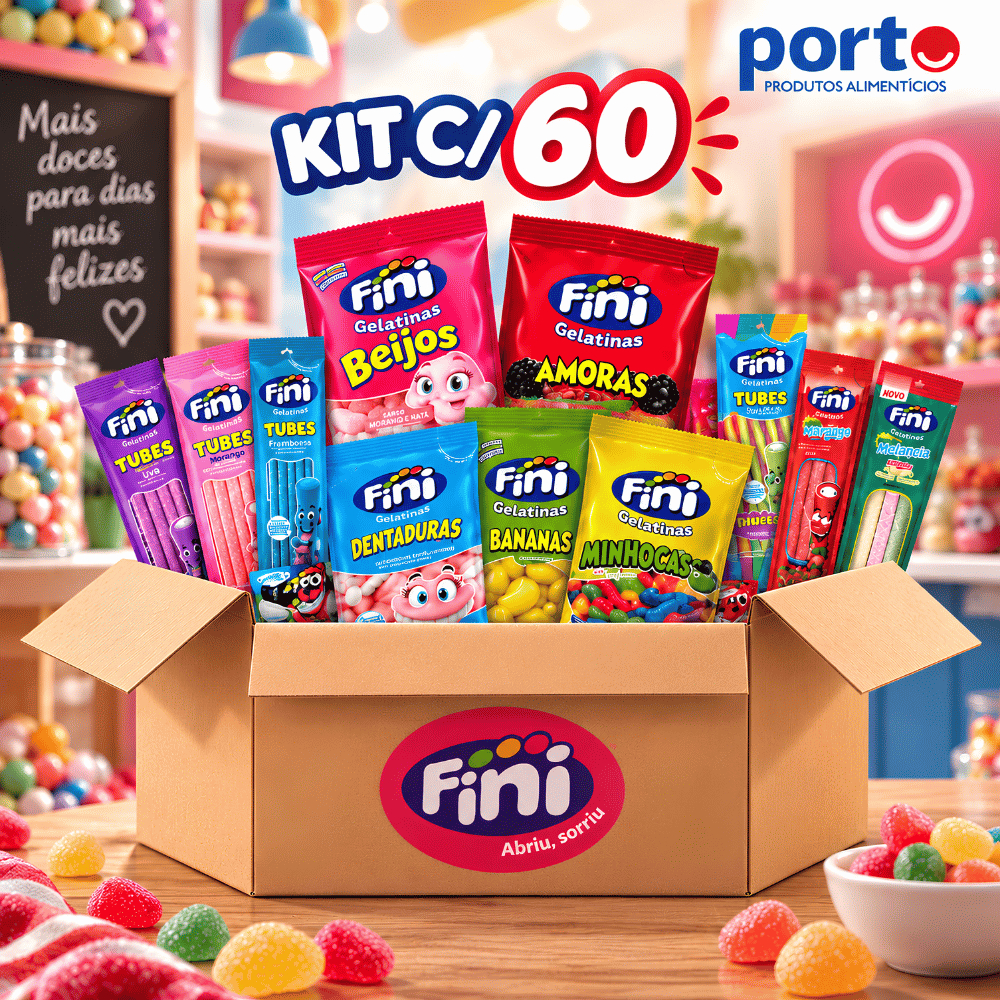 Kit 24 a 60 Pacotes Bala Fini Sabores Variados