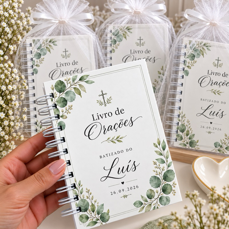 Livro de Orações Personalizados  lembrancinha de batizado Primeira Eucaristia Primeira Comunhão
