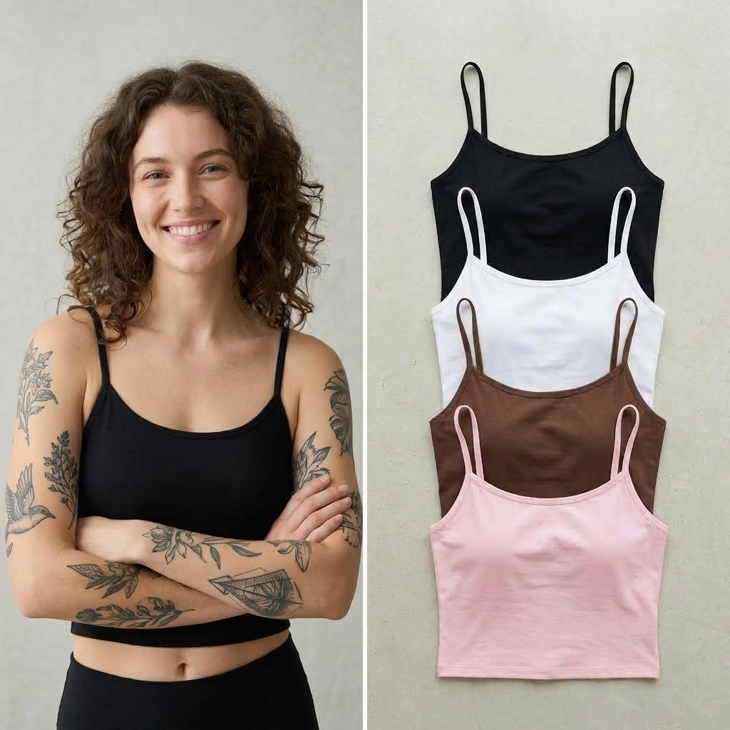 Blusa Cropped Feminina Regata Alça Fina Top Alcinha Básico Academia Fitness Treino Verão Casual Blogueira