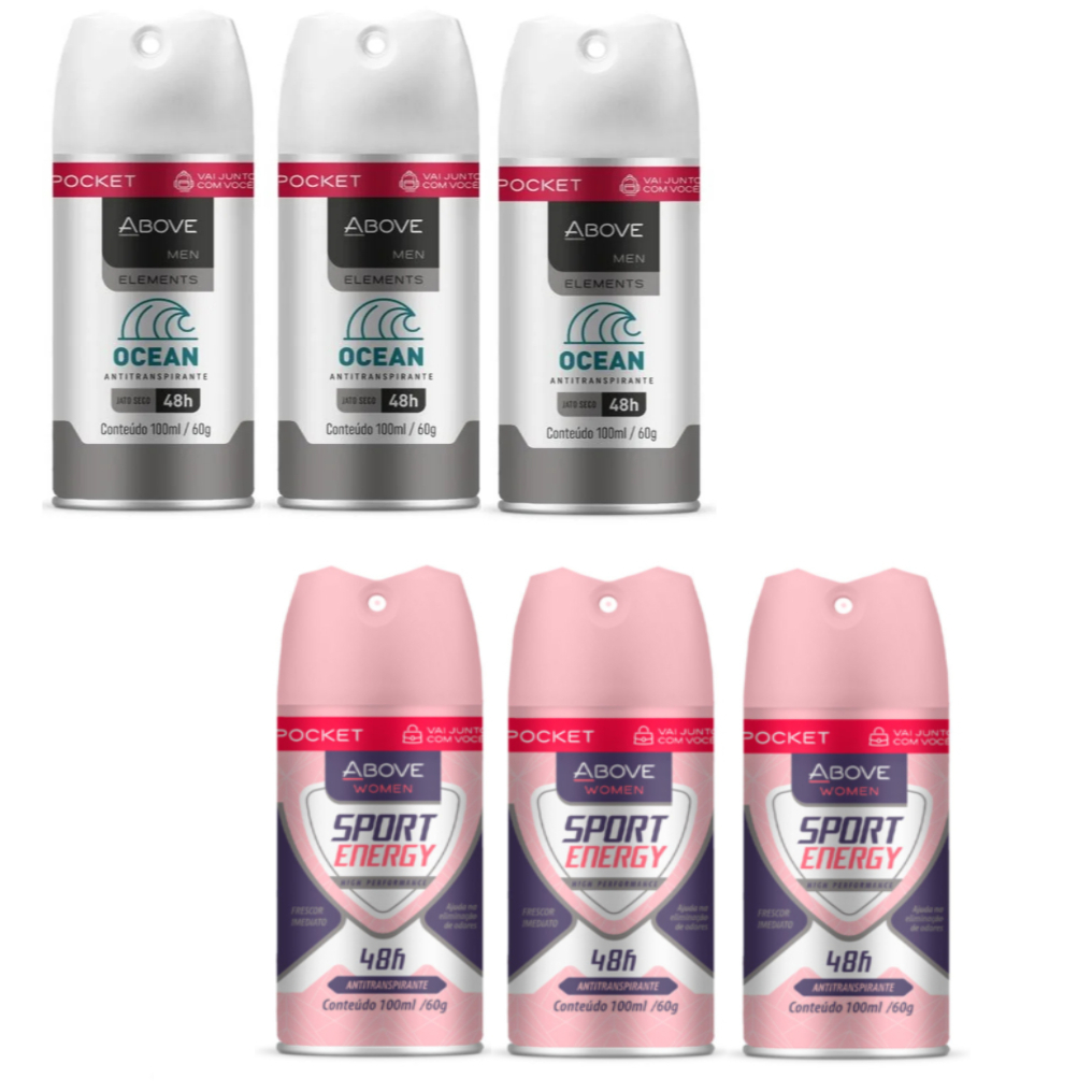 Desodorante Above Pocket 100ml Compacto de Bolsa