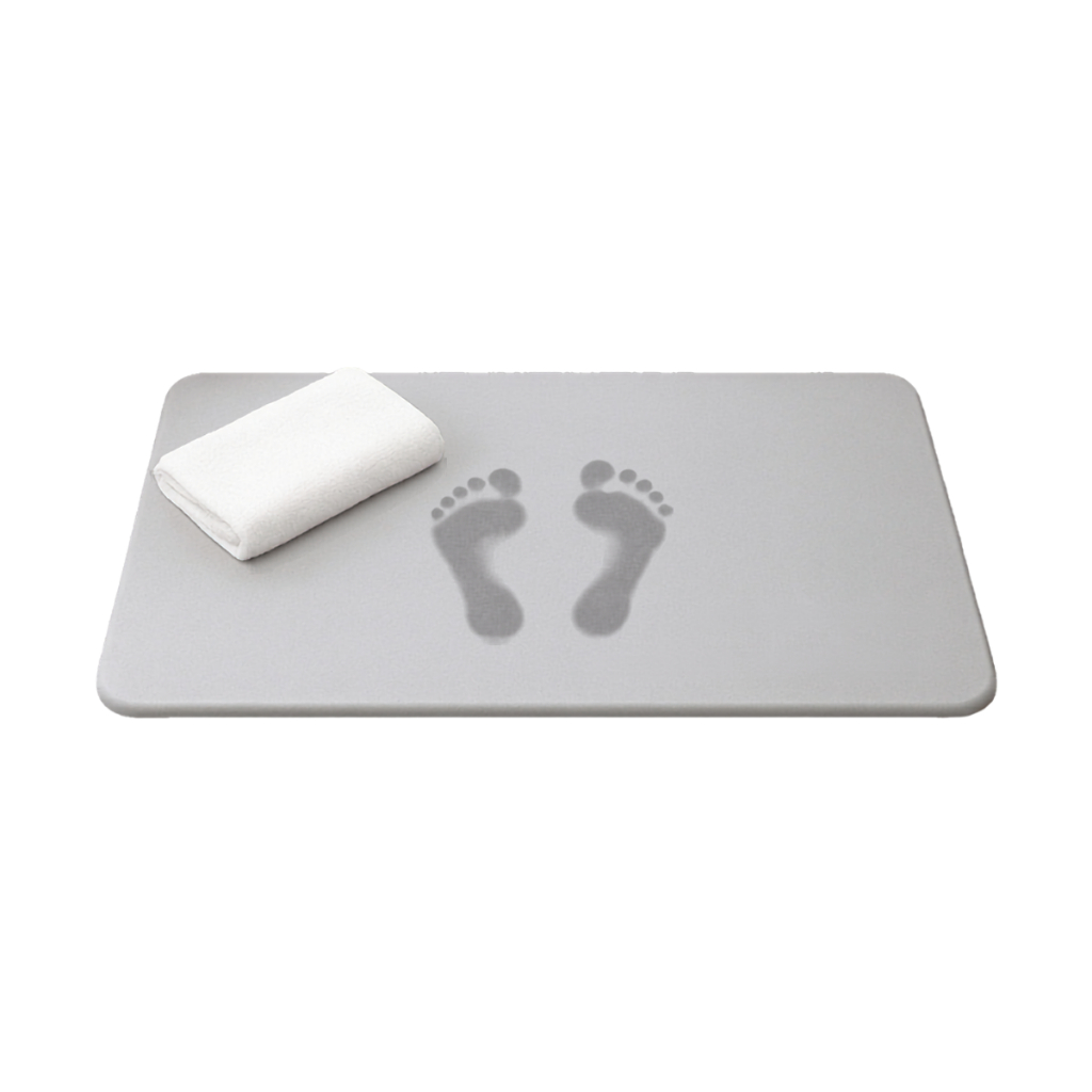 Tapete De Pedra Banheiro Diatomita Absorção Imediata 60cm x 39cm Secagem Rápida Antiderrapante Impermeável