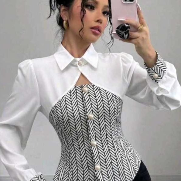 Camisa Social Feminina Acinturada - Manga Longa com Botões Funcionais - Moda Social