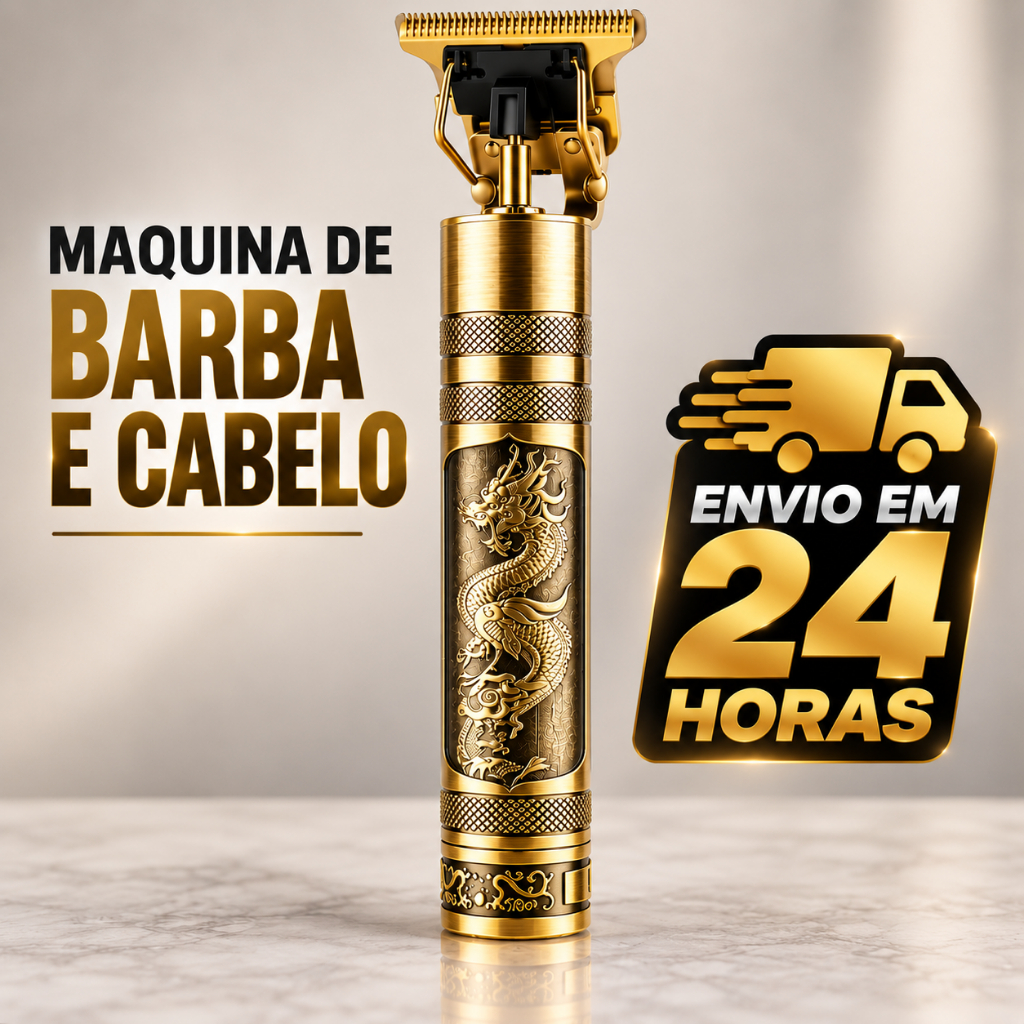 Máquina  Barbear e Cortar Cabelo e pesinho  Profissional Recarregável Sem Fio Dragão