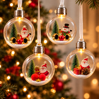 Kit Bola De Natal Enfeite Para Arvore De Natal Decoração Led Pisca Pisca Enfeite De Natal