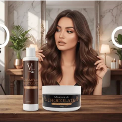 Kit Máscara e Shampoo Tonalizante Chocolate VL-Sem Amônia