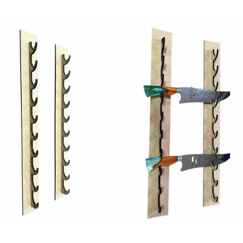 Expositor De Parede Suporte Para 10 Facas Em Mdf Cru 6mm