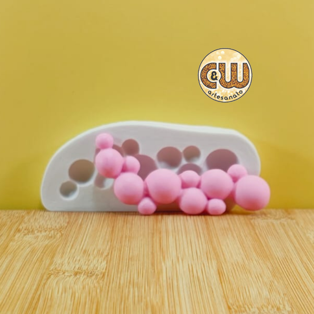 Molde de Silicone Acabamento de Bolinhas Pérolas Decoração Confeitaria