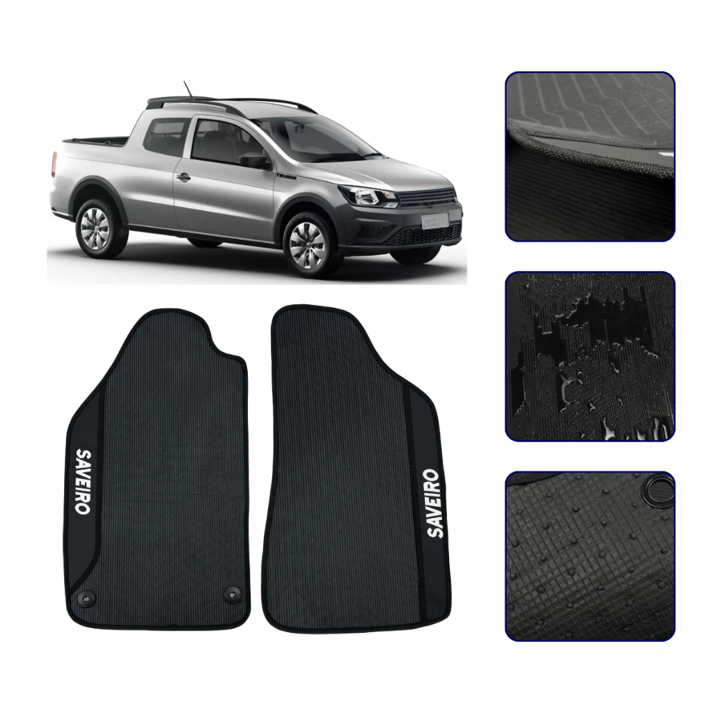 Tapete Emborrachado para Saveiro Cabine SImples 2013 a 2025 Premium