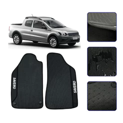 Tapete Emborrachado para Saveiro Cabine SImples 2013 a 2025 Premium