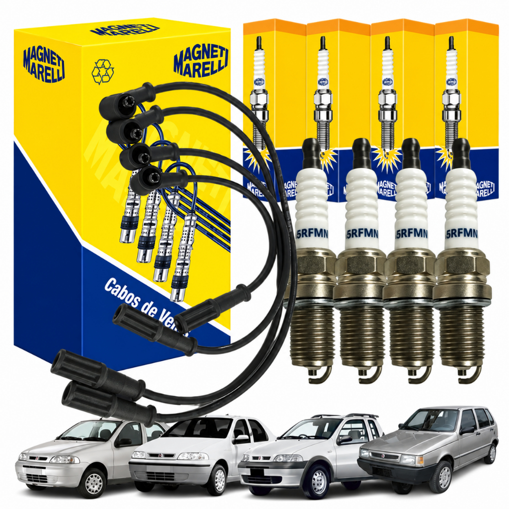 Kit Jogo Cabo E Vela Para Fiat Fire Palio Siena Strada Uno