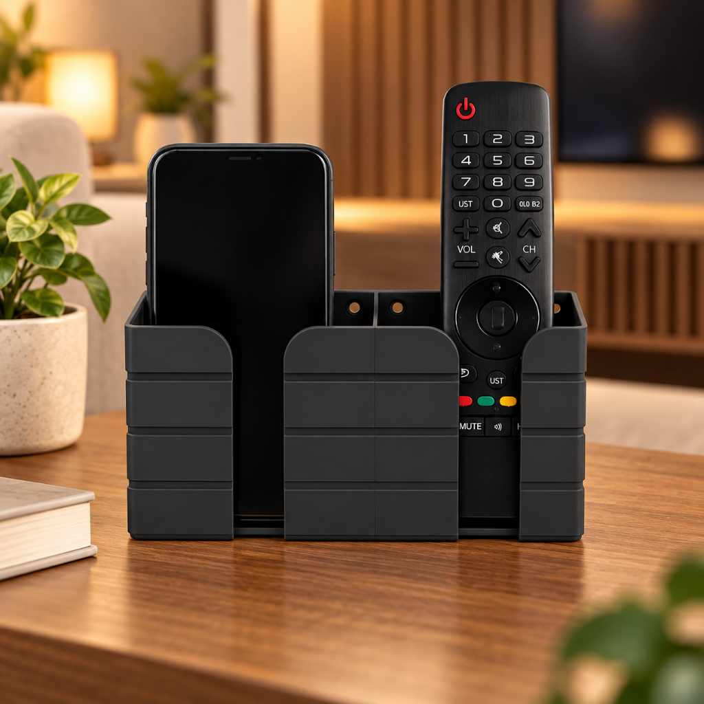 Suporte de Parede para Smartphone Celular e Controle Remoto Organizador Multiuso