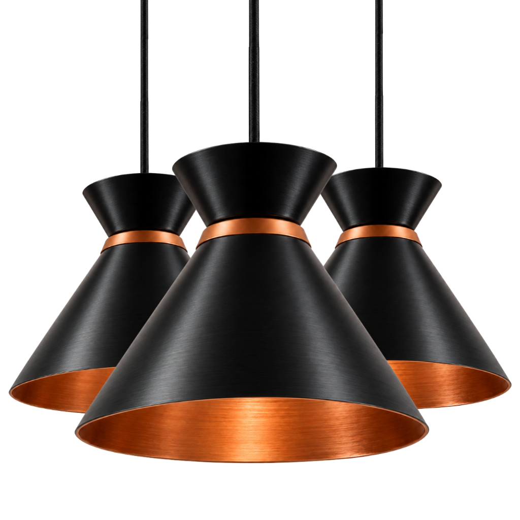 Kit 3 Pendente Luminária Modelo Luxo ALuminio para realçar o Balcão da sua Cozinha Sala Varanda Bar