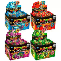 Kit 4 Chicletes Azedinhos Plutonita Halloween Dia das Bruxas Arcor