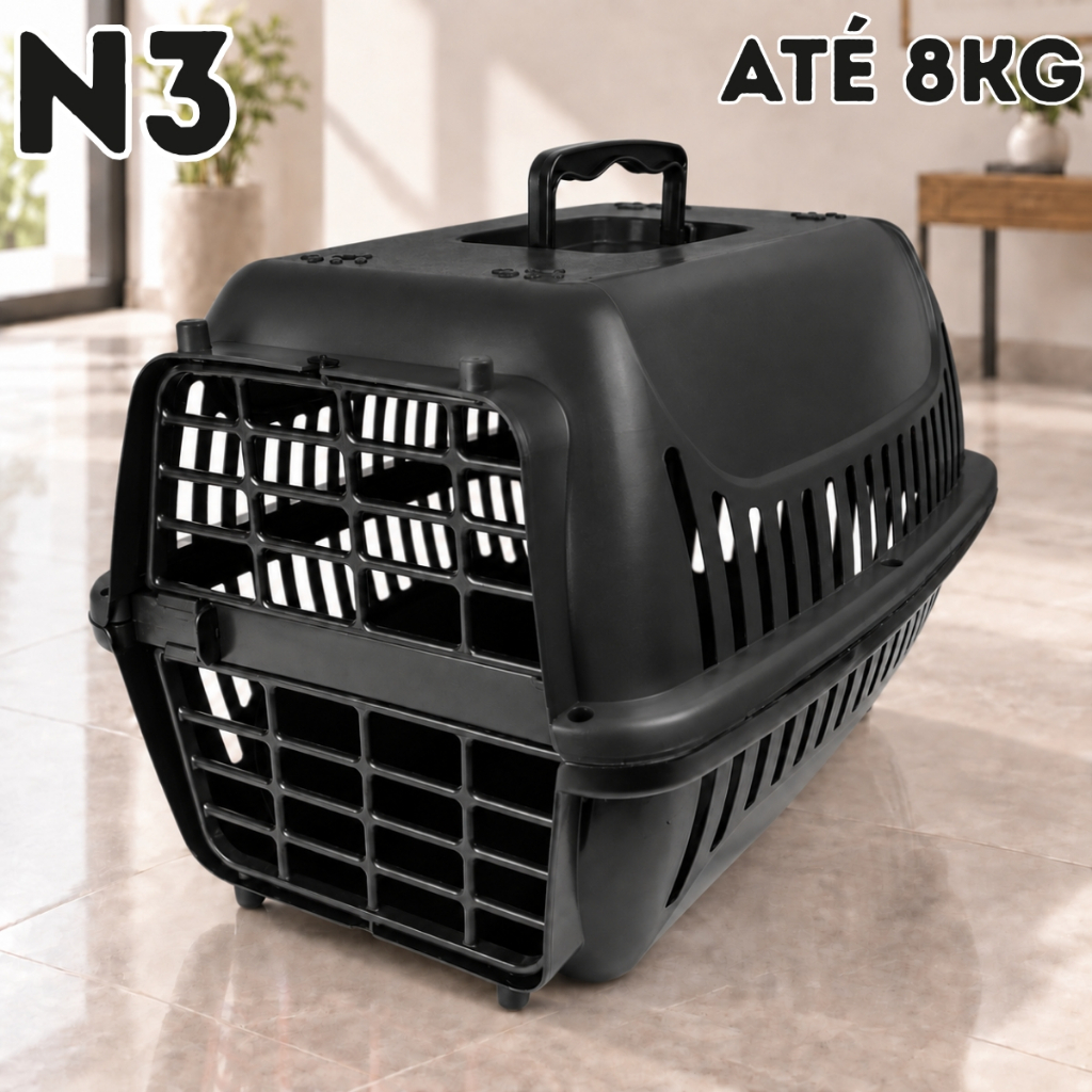 Caixa De Transporte Pet Para Cães Gatos Coelhos N3 - Brinqpet