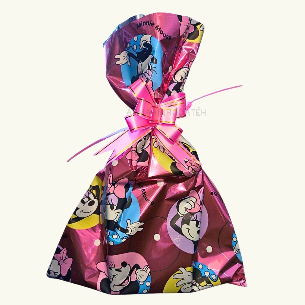 Kit 1,2 ou 3 Saco de Presente Infantil Minnie Rosa + Laço Decorativo Cromus 25x37 cm — imagem 2 de 2