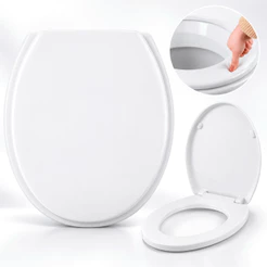 Assento Sanitário 1 2 ou 4 Universal Tampa Oval Básico Branco Esponja PVC