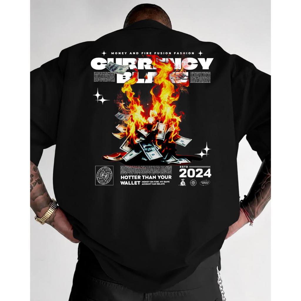 Camisa camiseta Basica masculina 100% Algodão estampada Dinheiro DOLAR E FOGO Moda Masculina Verão Leve Confortavel