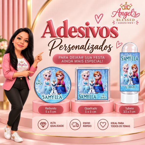 FROZEN BABY - 100/60/40 Adesivos Personalizados para Festas ( Envia Rápido)