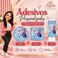 FROZEN BABY - 100/60/40 Adesivos Personalizados para Festas ( Envia Rápido)