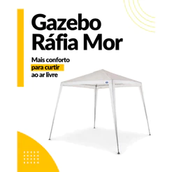 Tenda de Praia Gazebo Rafia Montável / Desmontável Praia Barraca Branco 2,40 x 3,00m Mor